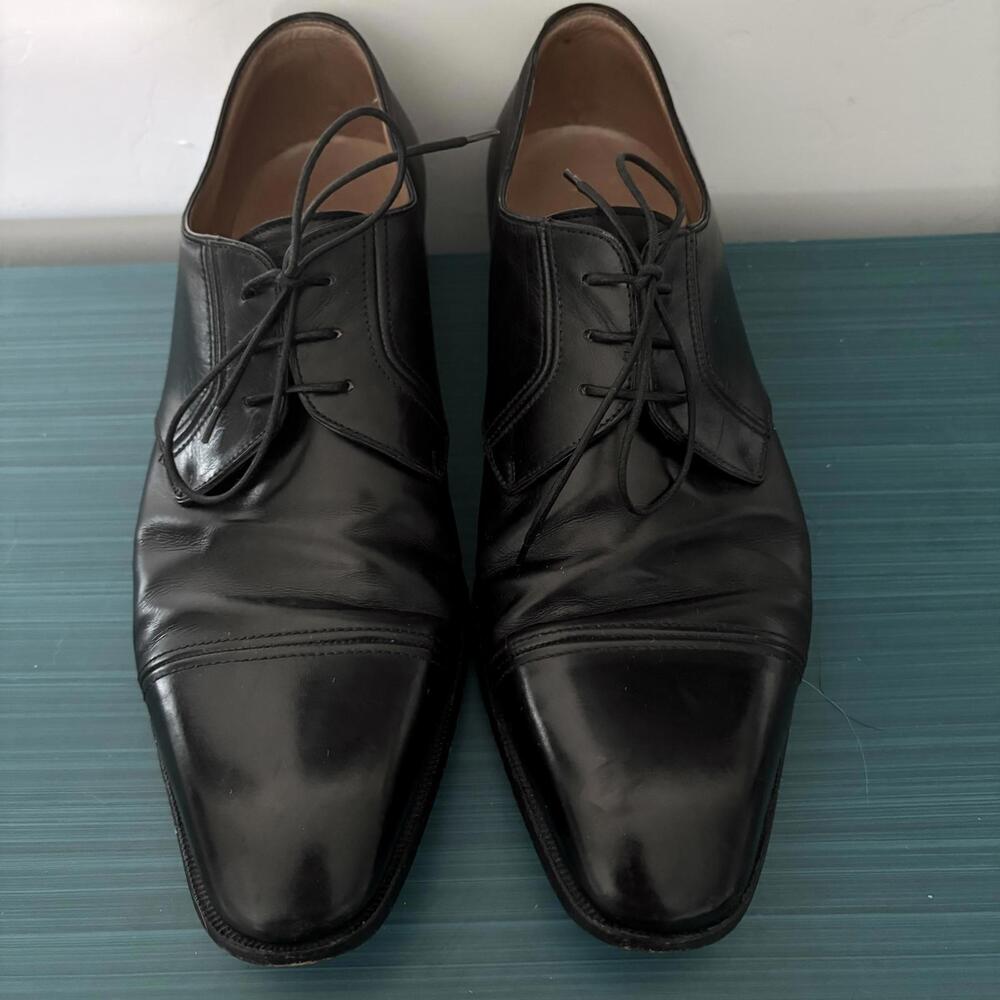 Gravati Italy Mens Handmade Black Leather Oxford Dress Shoes
